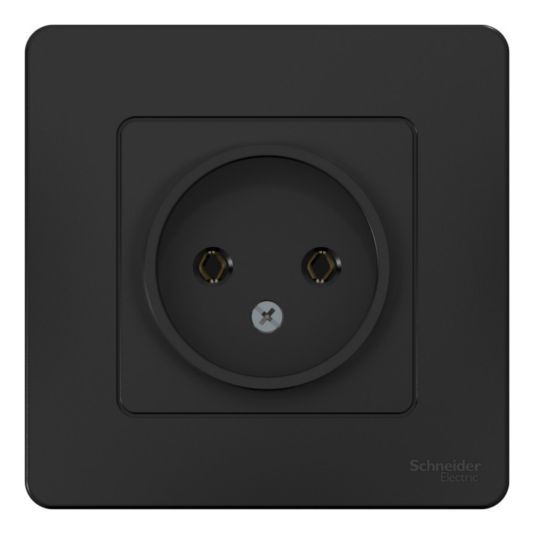 Розетка однопостовая Schneider Electric Blanca без заземления антрацит Розетка однопостовая Schneider Electric Blanca без заземления антрацит