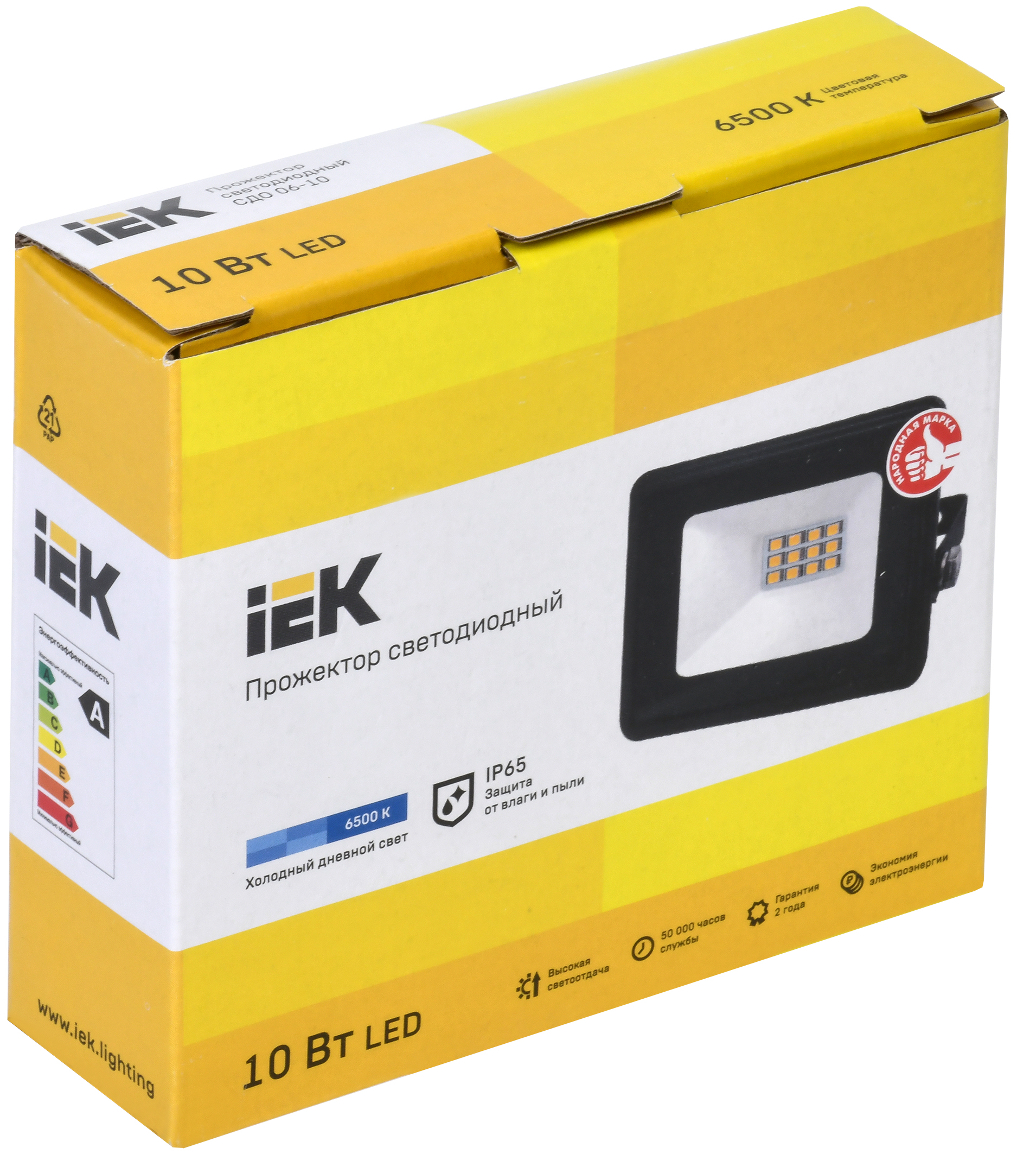 Прожектор светодиодный IEK 6500К 800 Лм 10 Вт Прожектор светодиодный IEK 6500К 800 Лм 10 Вт