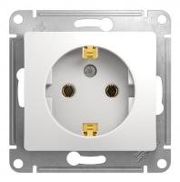 Розетка однопостовая Schneider Electric Glossa с заземлением белая Розетка однопостовая Schneider Electric Glossa с заземлением белая