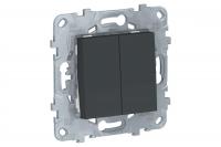 Выключатель 2-кл. Schneider Electric Unica New антрацит Выключатель 2-кл. Schneider Electric Unica New антрацит