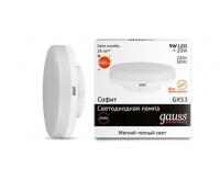 Лампа светодиодная Gauss GX53 3000К 9 Вт Лампа светодиодная Gauss GX53 3000К 9 Вт