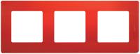 Рамка трехпостовая legrand Etika красный Рамка трехпостовая legrand Etika красный