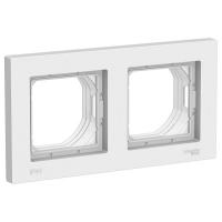 Рамка двухпостовая Schneider Electric AtlasDesign Aqua белый Рамка двухпостовая Schneider Electric AtlasDesign Aqua белый