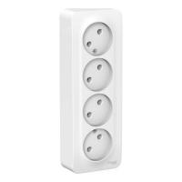 Розетка четырехпостовая Schneider Electric Blanca без заземления белая Розетка четырехпостовая Schneider Electric Blanca без заземления белая