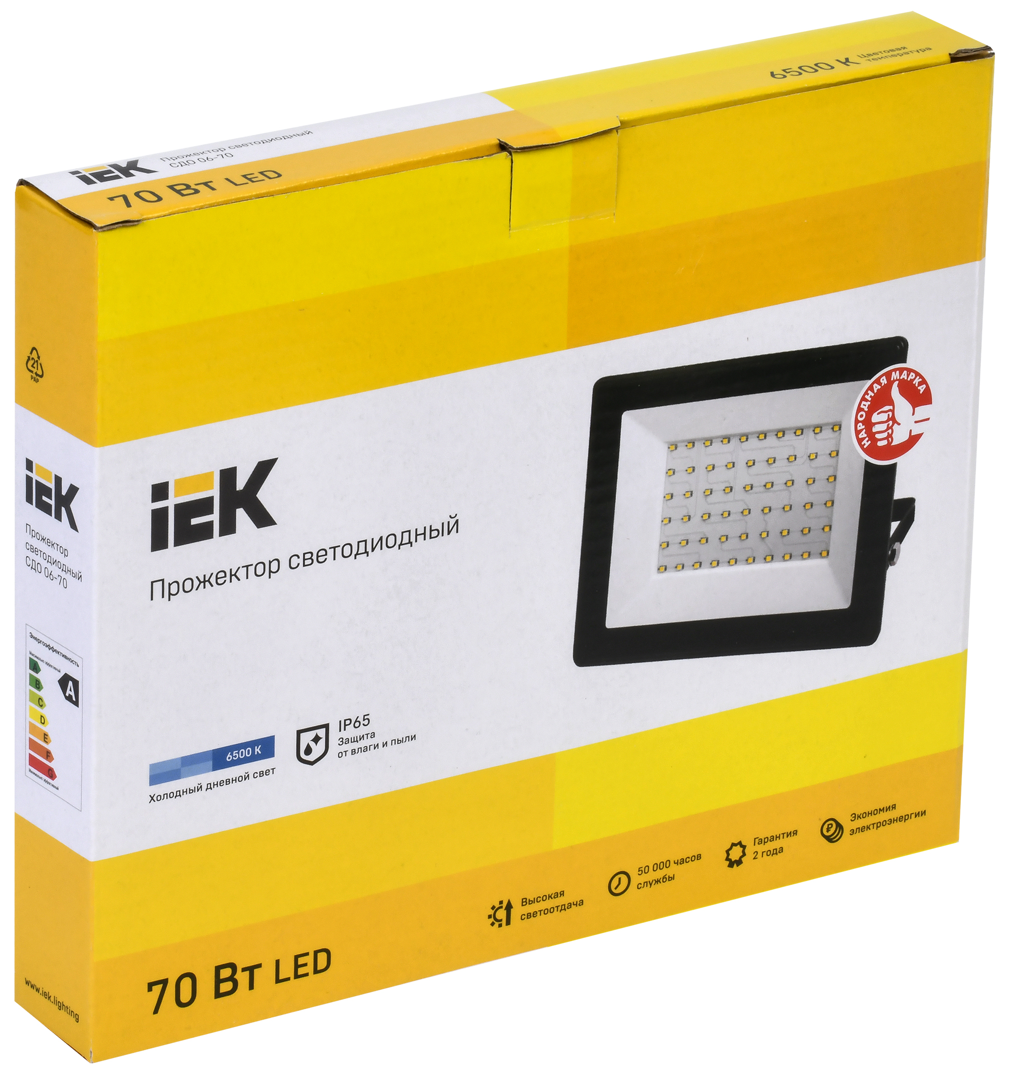 Прожектор светодиодный IEK 6500К 70 Вт черный Прожектор светодиодный IEK 6500К 70 Вт черный