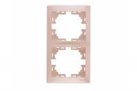 Рамка двухпостовая Lezard Mira вертикальная жемчужный