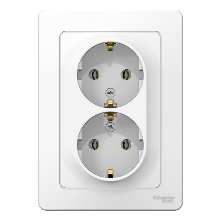 Розетка двухпостовая Schneider Electric Blanca с заземлением белый Розетка двухпостовая Schneider Electric Blanca с заземлением белый