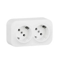 Розетка двухпостовая Legrand Quteo с заземлением белый Розетка двухпостовая Legrand Quteo с заземлением белый