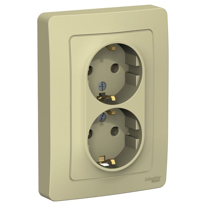 Розетка двухпостовая Schneider Electric Blanca с заземлением бежевый Розетка двухпостовая Schneider Electric Blanca с заземлением бежевый