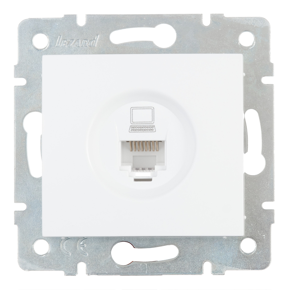 Розетка RJ45 Lezard Karina белый Розетка RJ45 Lezard Karina белый