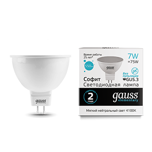 Лампа светодиодная Gauss GU5.3 7 Вт Лампа светодиодная Gauss GU5.3 7 Вт