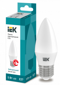 Лампа светодиодная IEK Е27 4000К 5 Вт Лампа светодиодная IEK Е27 4000К 5 Вт