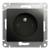 Розетка однопостовая Schneider Electric Glossa без заземления антрацит Розетка однопостовая Schneider Electric Glossa без заземления антрацит