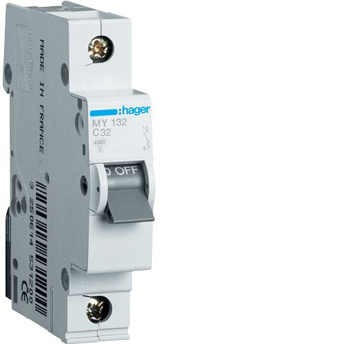 Автоматический выключатель Hager 1П 4,5 кА C 32 A Автоматический выключатель Hager 1П 4,5 кА C 32 A
