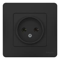 Розетка однопостовая Schneider Electric Blanca без заземления антрацит Розетка однопостовая Schneider Electric Blanca без заземления антрацит