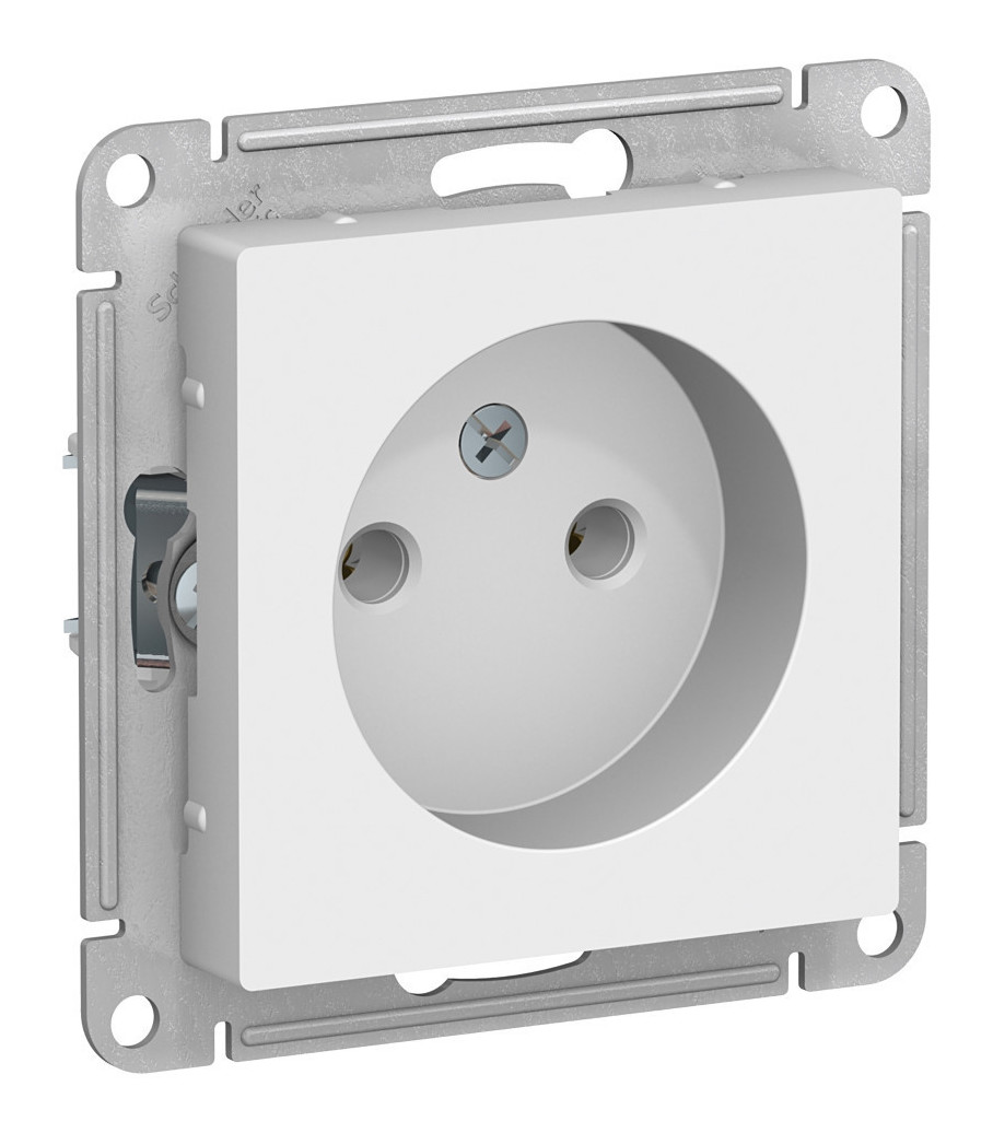 Розетка однопостовая Schneider Electric AtlasDesign без заземленмия белая Розетка однопостовая Schneider Electric AtlasDesign без заземленмия белая