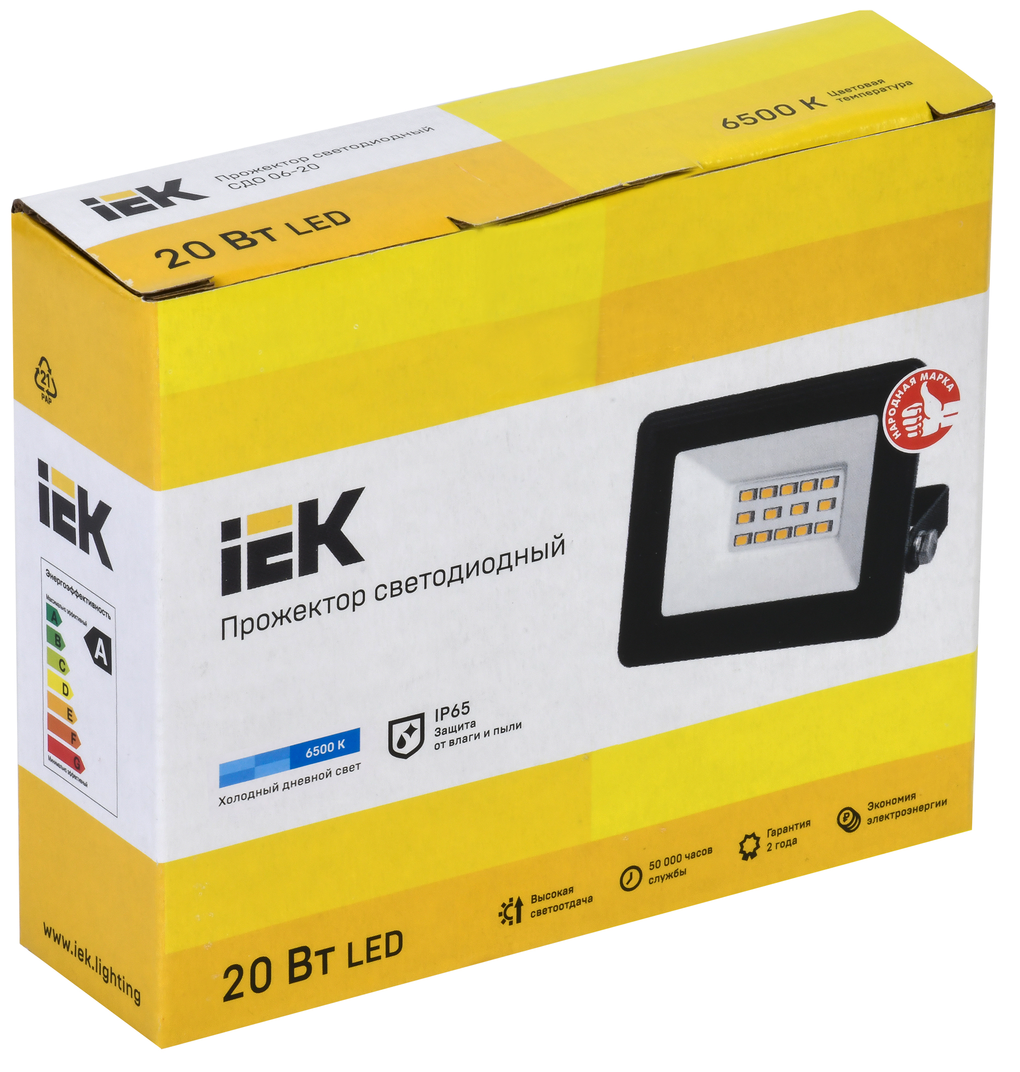 Прожектор светодиодный IEK 6500К 1800 Лм 20 Вт черный Прожектор светодиодный IEK 6500К 1800 Лм 20 Вт черный