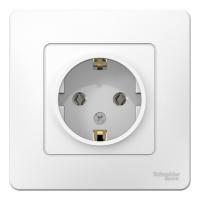 Розетка однопостовая Schneider Electric Blanca с заземлением белый Розетка однопостовая Schneider Electric Blanca с заземлением белый