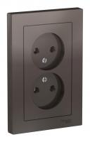 Розетка двухпостовая Schneider Electric AtlasDesign без заземленмия в сборе мокко Розетка двухпостовая Schneider Electric AtlasDesign без заземленмия в сборе мокко