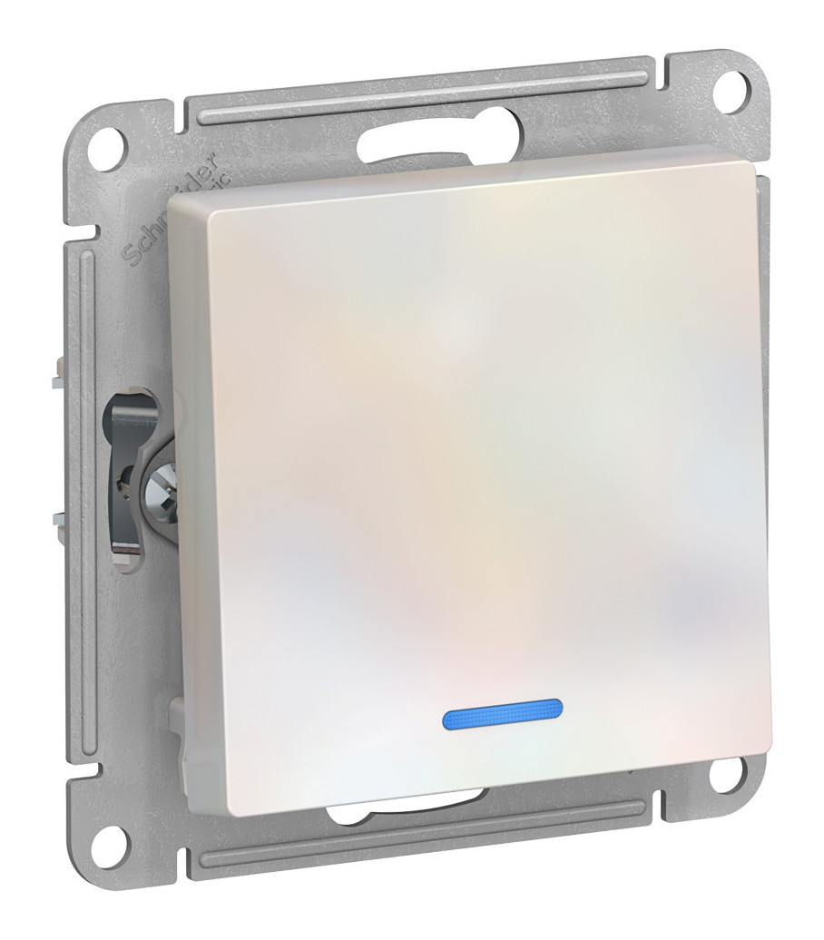 Выключатель 1-кл. Schneider Electric AtlasDesign с подсветкой жемчуг Выключатель 1-кл. Schneider Electric AtlasDesign с подсветкой жемчуг