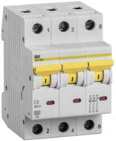 Автоматический выключатель IEK 3П 6 кА C 6 А Автоматический выключатель IEK 3П 6 кА C 6 А