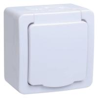 Розетка однопостовая IEK Гермес Plus с заземлением белая Розетка однопостовая IEK Гермес Plus с заземлением белая