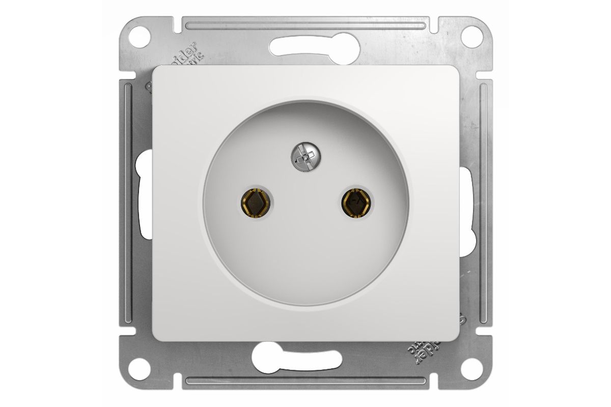 Розетка однопостовая Schneider Electric Glossa без заземления белый Розетка однопостовая Schneider Electric Glossa без заземления белый