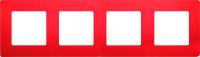 Рамка четырехпостовая legrand Etika красный Рамка четырехпостовая legrand Etika красный