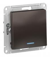 Выключатель 1-кл. Schneider Electric AtlasDesign с подсветкой мокко Выключатель 1-кл. Schneider Electric AtlasDesign с подсветкой мокко