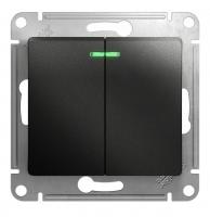 Выключатель 2-кл. Schneider Electric Glossa с подсветкой антрацит Выключатель 2-кл. Schneider Electric Glossa с подсветкой антрацит