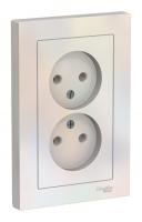 Розетка двухпостовая Schneider Electric AtlasDesign без заземленмия в сборе жемчуг Розетка двухпостовая Schneider Electric AtlasDesign без заземленмия в сборе жемчуг
