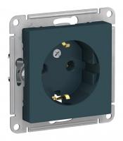 Розетка однопостовая Schneider Electric AtlasDesign с заземлением изумруд Розетка однопостовая Schneider Electric AtlasDesign с заземлением изумруд