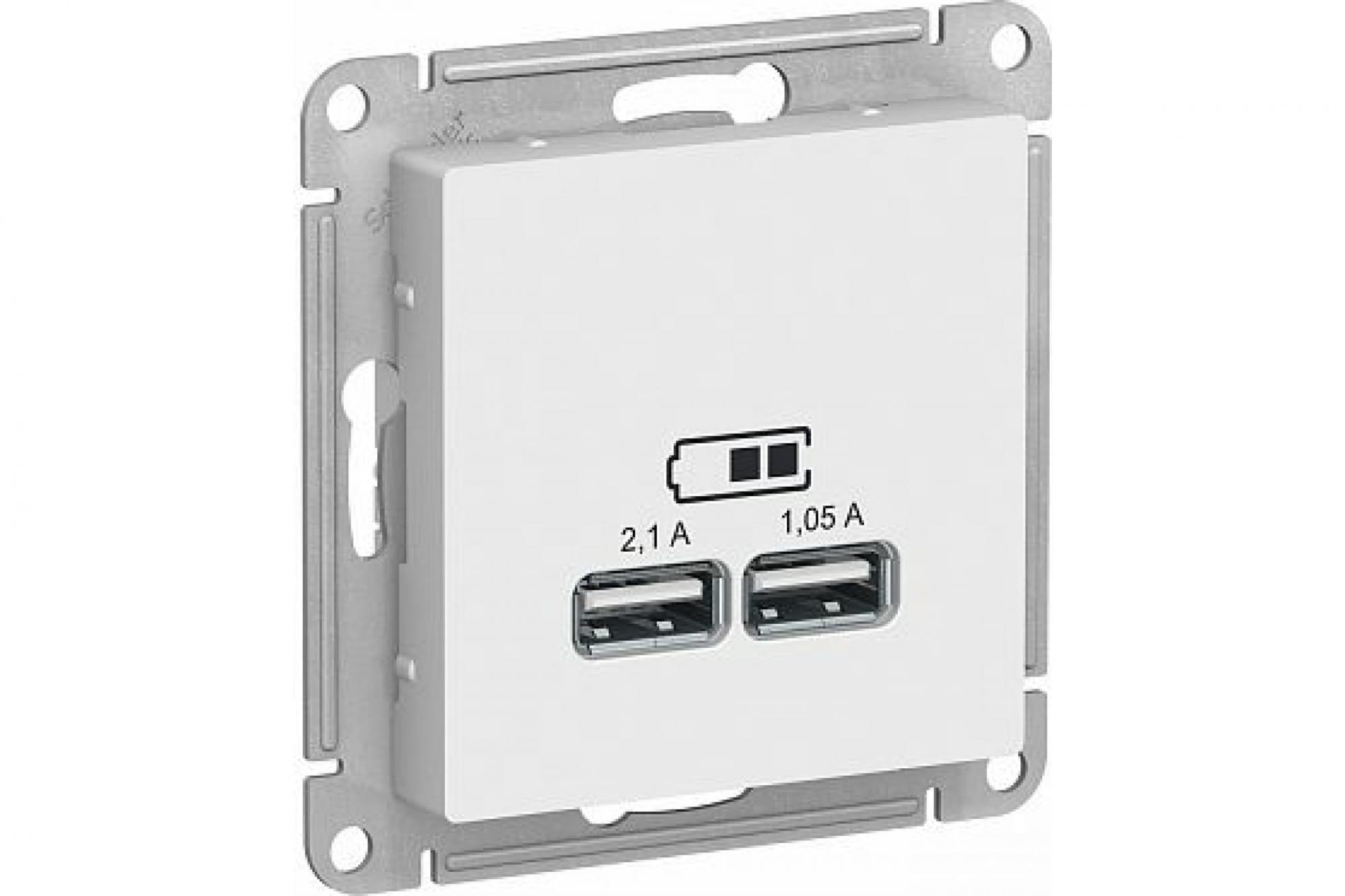 Розетка USB Schneider Electric AtlasDesign белый Розетка USB Schneider Electric AtlasDesign белый