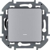 Выключатель 1-кл. Legrand Inspiria с подсветкой алюминий Выключатель 1-кл. Legrand Inspiria с подсветкой алюминий
