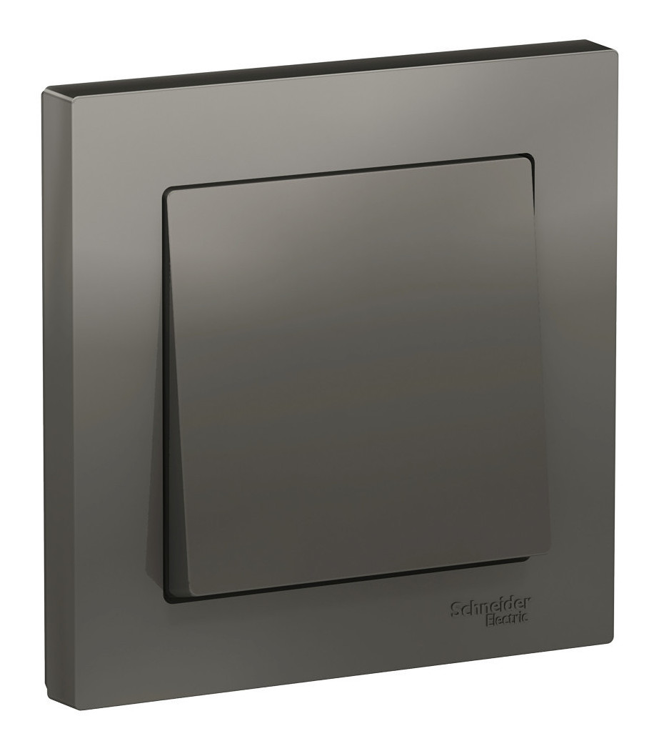 Выключатель 1-кл. Schneider Electric AtlasDesign в сборе сталь Выключатель 1-кл. Schneider Electric AtlasDesign в сборе сталь