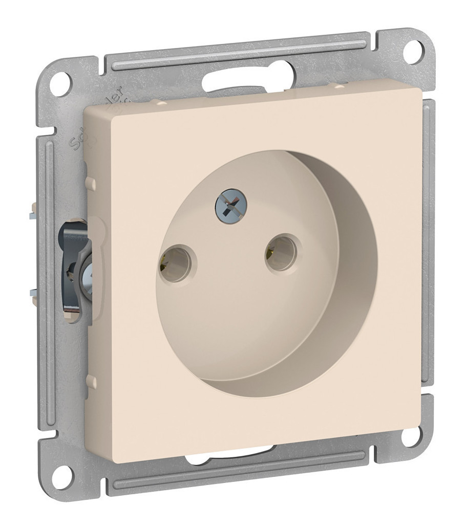 Розетка однопостовая Schneider Electric AtlasDesign без заземленмия слоновая кость Розетка однопостовая Schneider Electric AtlasDesign без заземленмия слоновая кость