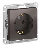 Розетка однопостовая Schneider Electric AtlasDesign с заземлением мокко Розетка однопостовая Schneider Electric AtlasDesign с заземлением мокко