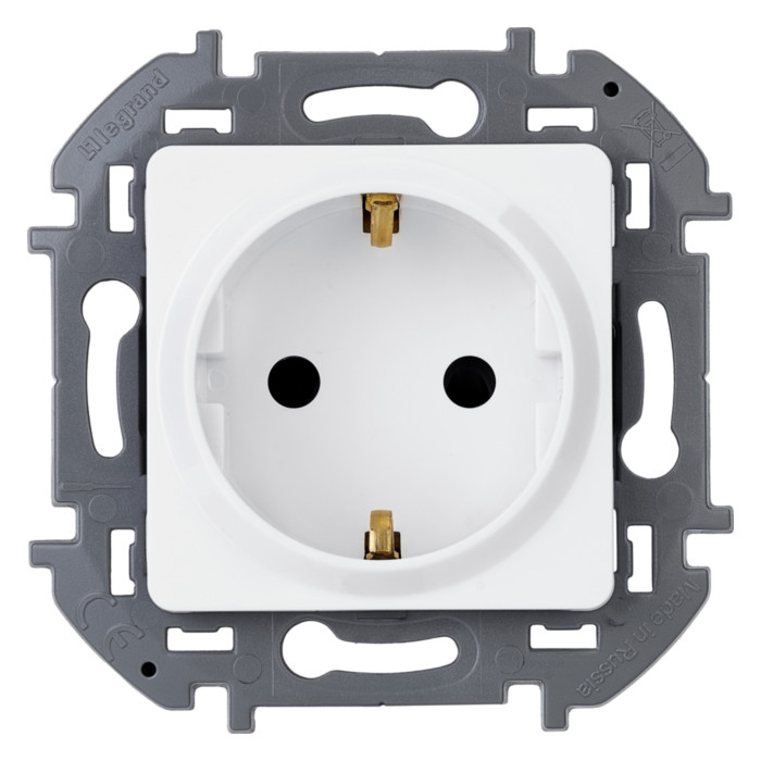 Розетка однопостовая Legrand Inspiria с заземлением белая Розетка однопостовая Legrand Inspiria с заземлением белая