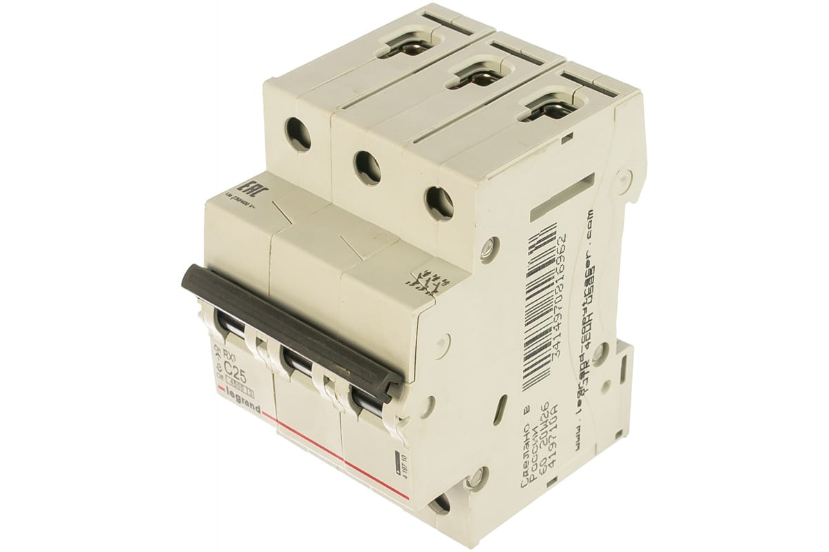 Автоматический выключатель Legrand 3П 4,5 кА С 25 A Автоматический выключатель Legrand 3П 4,5 кА С 25 A
