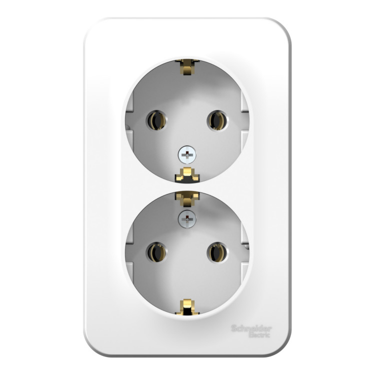 Розетка двухпостовая Schneider Electric Blanca с заземлением белый Розетка двухпостовая Schneider Electric Blanca с заземлением белый