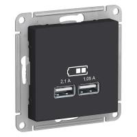 Розетка USB Schneider Electric AtlasDesign карбон Розетка USB Schneider Electric AtlasDesign карбон