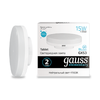Лампа светодиодная Gauss GX53 4100К 15 Вт Лампа светодиодная Gauss GX53 4100К 15 Вт