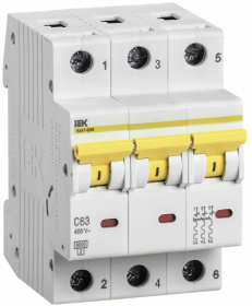 Автоматический выключатель IEK 3П 6 кА C 63 А Автоматический выключатель IEK 3П 6 кА C 63 А