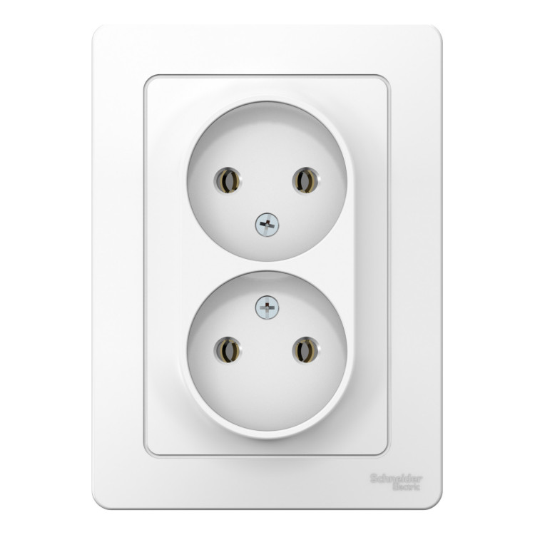 Розетка двухпостовая Schneider Electric Blanca без заземления белая Розетка двухпостовая Schneider Electric Blanca без заземления белая