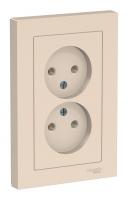 Розетка двухпостовая Schneider Electric AtlasDesign без заземленмия слоновая кость Розетка двухпостовая Schneider Electric AtlasDesign без заземленмия слоновая кость