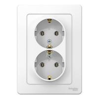 Розетка двухпостовая Schneider Electric Blanca с заземлением белый Розетка двухпостовая Schneider Electric Blanca с заземлением белый
