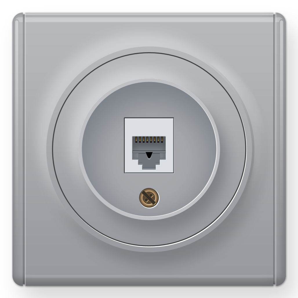 Розетка 1хRJ45, цвет серый (Florence) Розетка 1хRJ45, цвет серый (Florence)