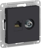 Розетка RJ45 и TV Schneider Electric AtlasDesign карбон Розетка RJ45 и TV Schneider Electric AtlasDesign карбон