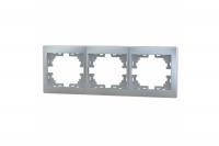 Рамка трехпостовая Lezard Mira серый металлик