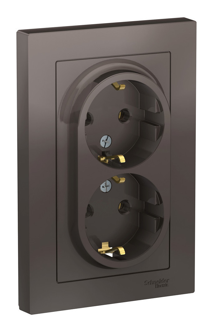 Рамка двухпостовая Schneider Electric Atlas Design в сборе мокко Рамка двухпостовая Schneider Electric Atlas Design в сборе мокко